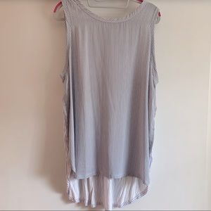 MIXED MEDIA HIGH-LOW HEM TANK